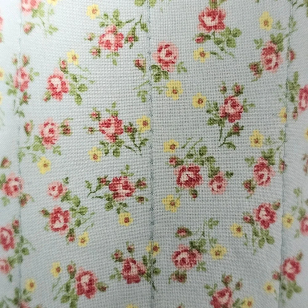 Jovie Mae XO Blush Garden Floral Drawstring Tote Bag Cottagecore Handmade